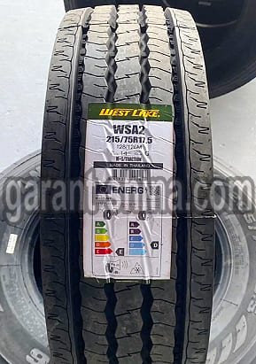 WestLake WSA2 (рулевая) 215/75 R17.5 128/126M 14PR - Фото реального протектора с этикеткой вблизи